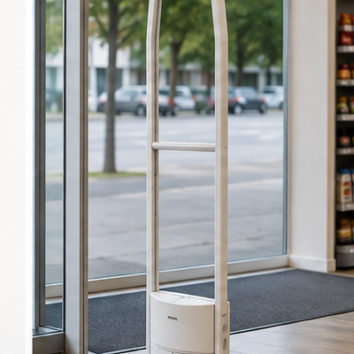 Varularmsbåge vid butiksentré